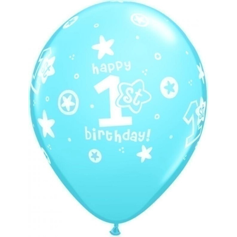 Μπαλόνια 11 1st Birthday Circle Stars Boy /25 τεμ