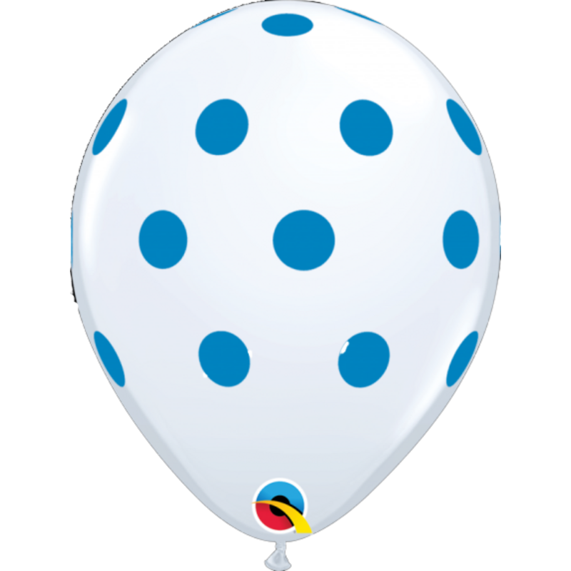 Μπαλόνια Λάτεξ 11 Big Polka Dots Blue Πουα/25 τεμ