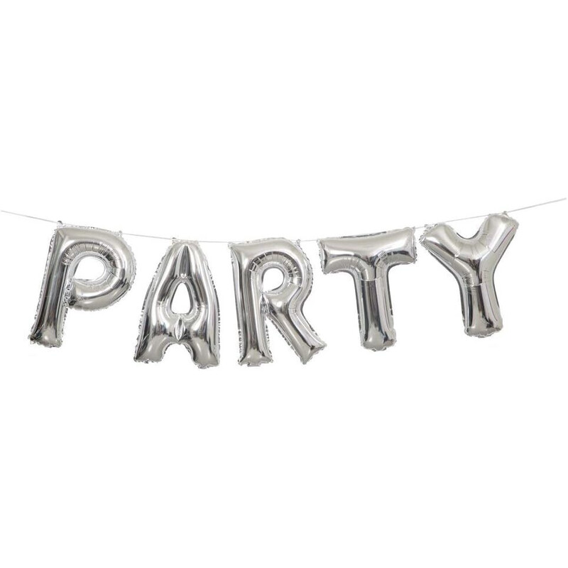 Γιρλάντα με ασημί  φοιλ Μπαλόνια 'PARTY'