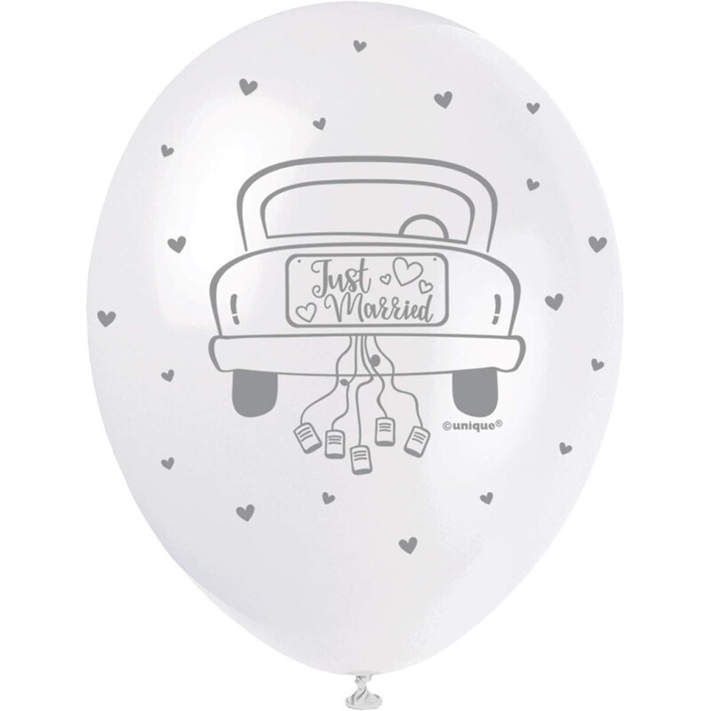Λαστιχένια μπαλ. 12 Just Married /WEDDING 5 τεμ.