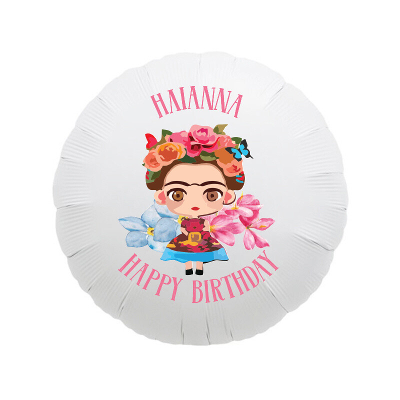 Μπαλόνι Φόιλ Frida Kahlo με όνομα στρογγυλό / 43cm