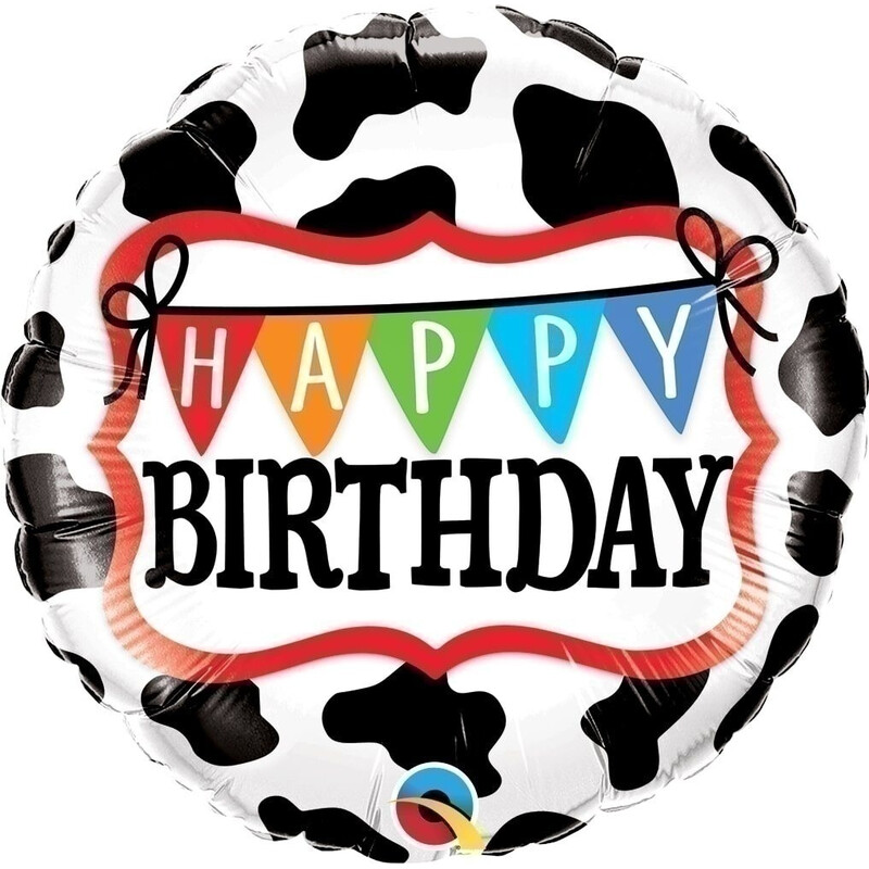 Μπαλόνι Φοιλ 18 Birthday Holstein Cow Pattern / 46 εκ - μοτίβο αγελάδας