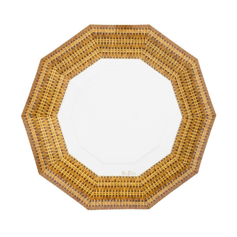 Paper Plates 23 x 24cm Rattan /8 pcs - Bamboo