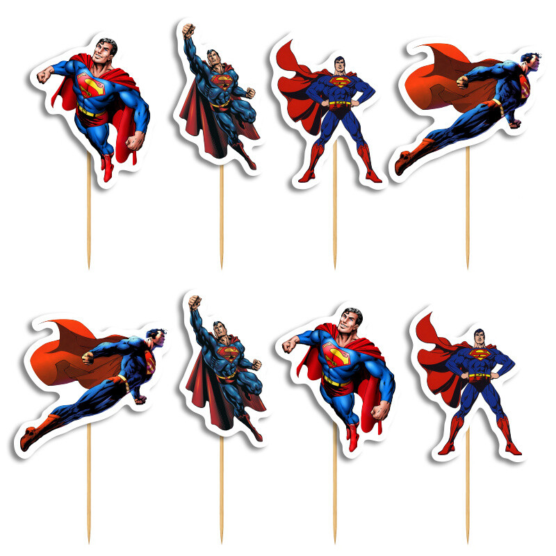 Cupcake toppers Superman 10cm / 8τμχ
