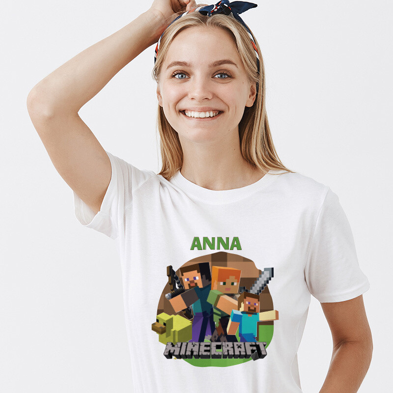 Γυναικείο T-shirt Minecraft για την Μαμά με όνομα