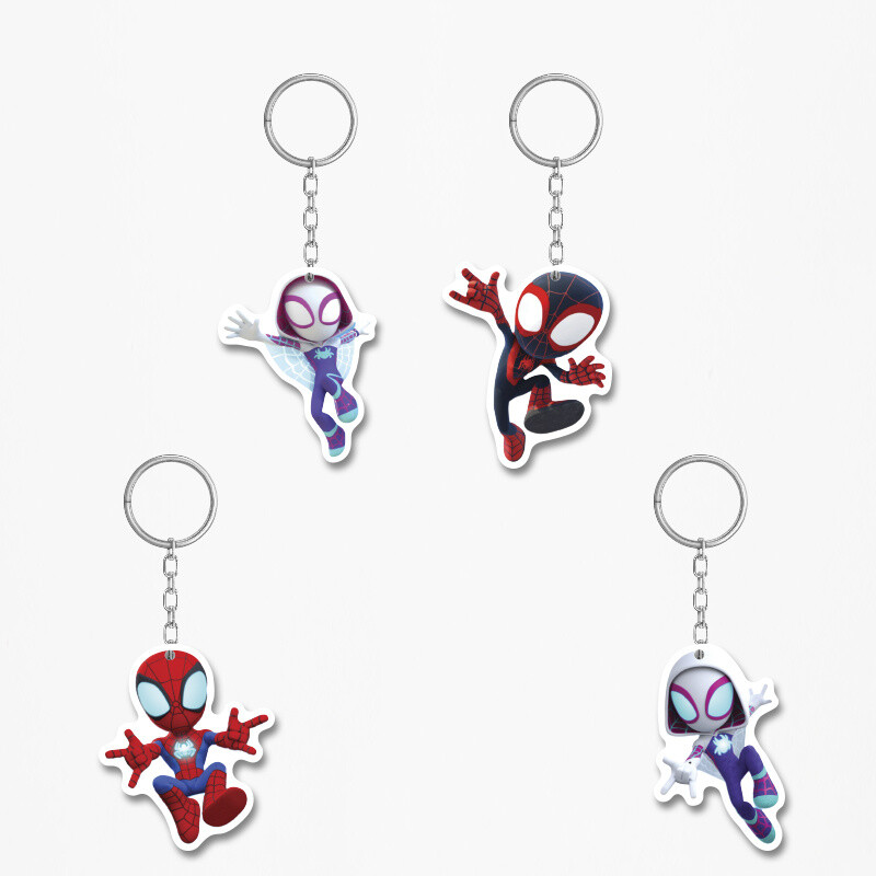 Ξύλινα Μπρελόκ Spidey 5cm/ 4τμχ