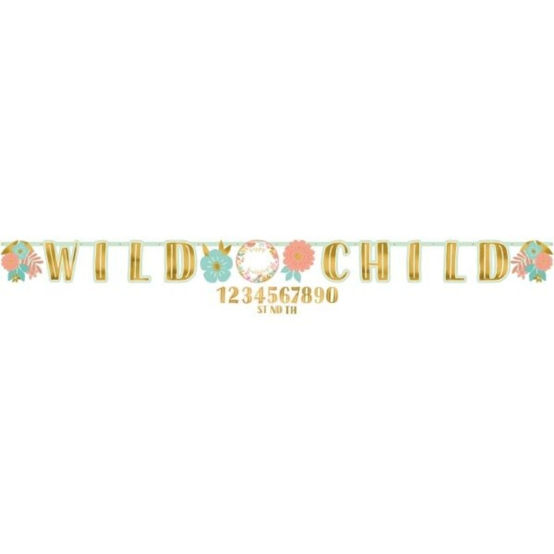 Γιρλάντα Γράμματα Boho Birthday Wild Child Personalizable / 320 x 25.4 εκ