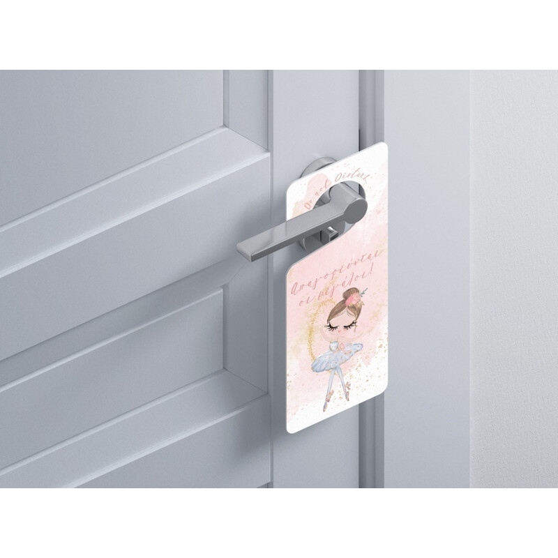 Ξύλινο Διακοσμητικό Μπαλαρίνα Pastel “Do not disturb”