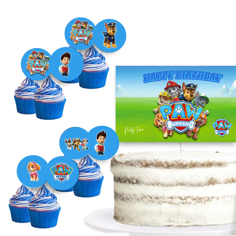 Διακόσμηση τούρτας Paw Patrol & cupcake toppers