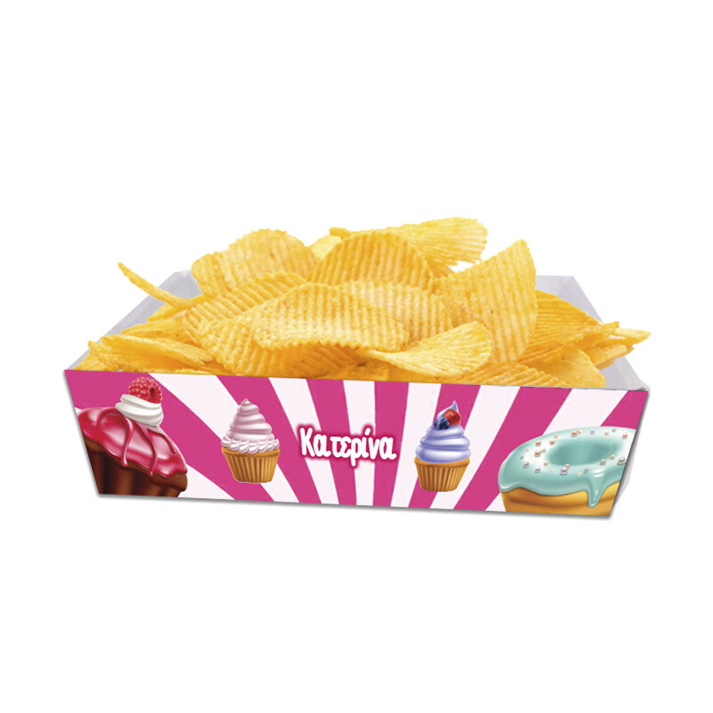 Κουτάκια για πατατάκια Sweet Shop με όνομα 8τμχ/ 15cmx10cmx4cm