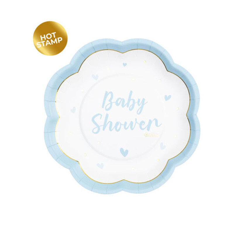Πιάτα 20εκ Σχήμα Baby Shower Σιέλ  / 8 τεμ