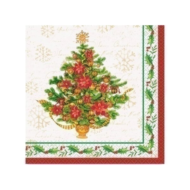 Χαρτοπετσέτες Φαγ.  Tree Poinsettia /Πουασέντια 16 τεμ