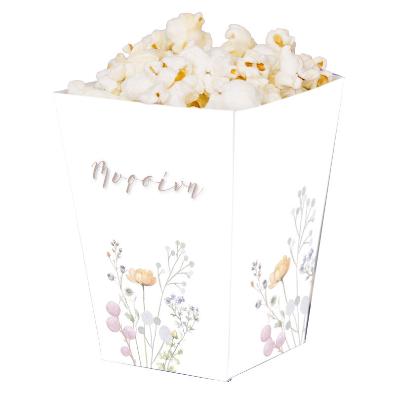 Κουτί Pop Corn με όνομα Floral Pastel 15cmx9cmx9cm