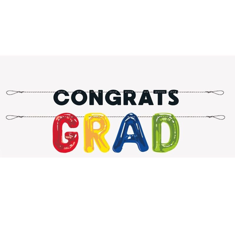 γιλάντα  Φοιλ  Graduation/Αποφοίτηση &χάρτ. γιρλ. γράμ. Congrats  / 183 εκ