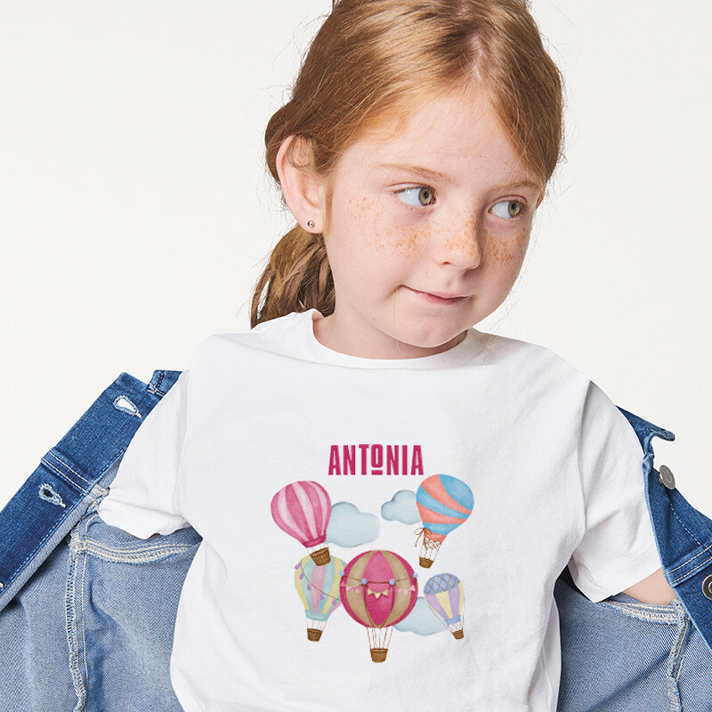 Παιδικό T-shirt Αερόστατο για κορίτσι με όνομα