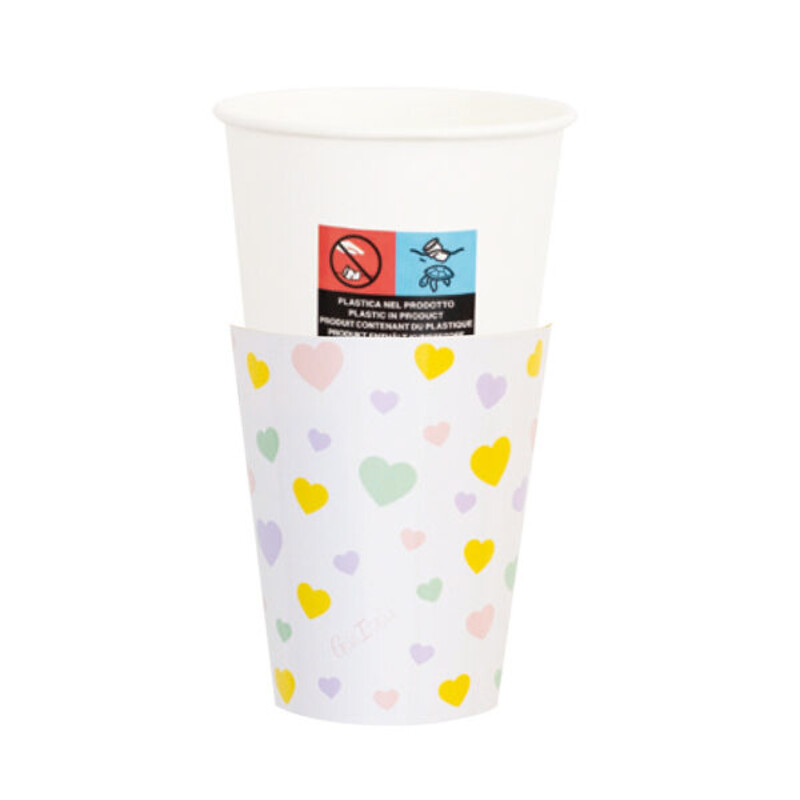 Ποτήρια χαρτ. 250 ml. Candy Hearts /ΚΑΡΔΙΑ 8 τεμ