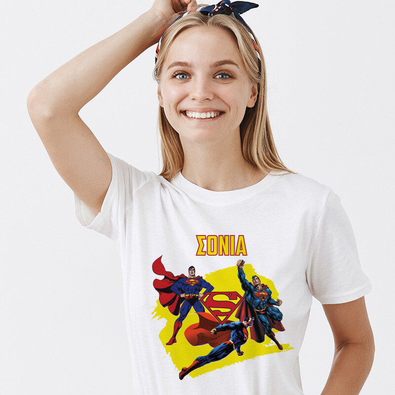 Γυναικείο T-shirt Superman για την Μαμά με όνομα
