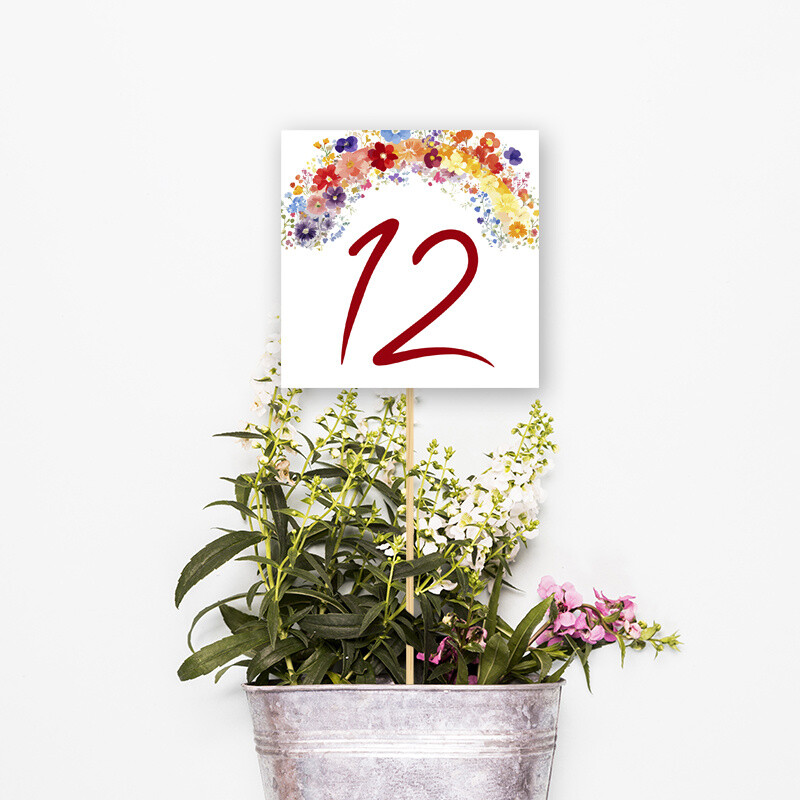 Αρίθμηση τραπεζιού Floral τετράγωνο