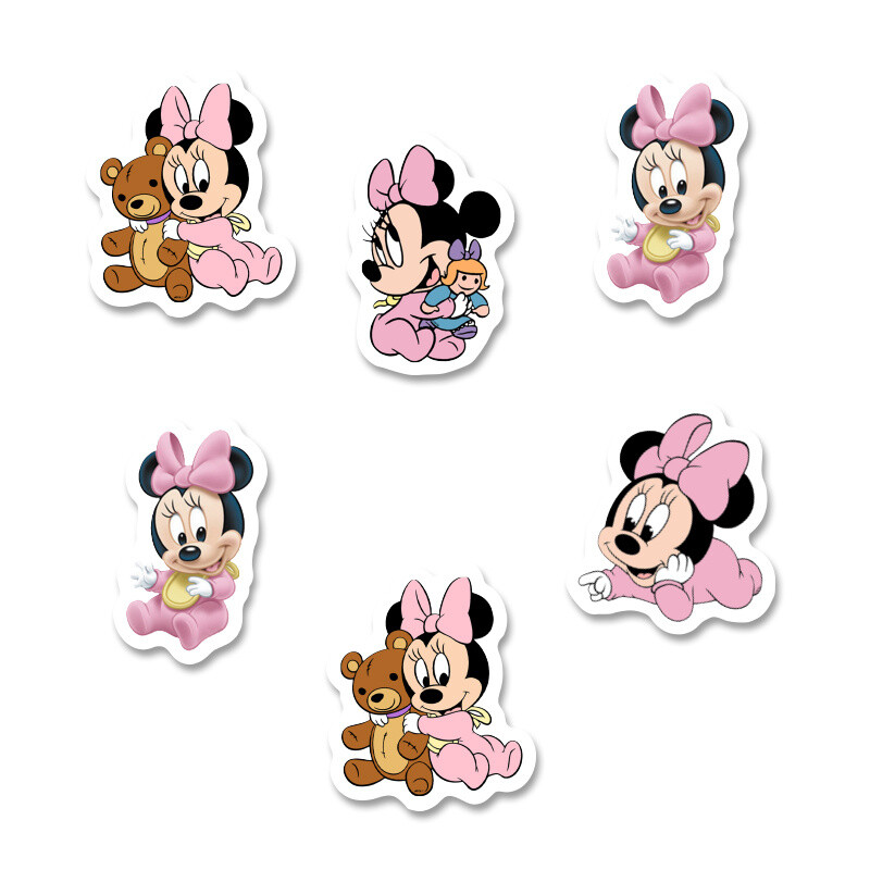 Αυτοκόλλητα Baby Minnie 5cm / 8τμχ