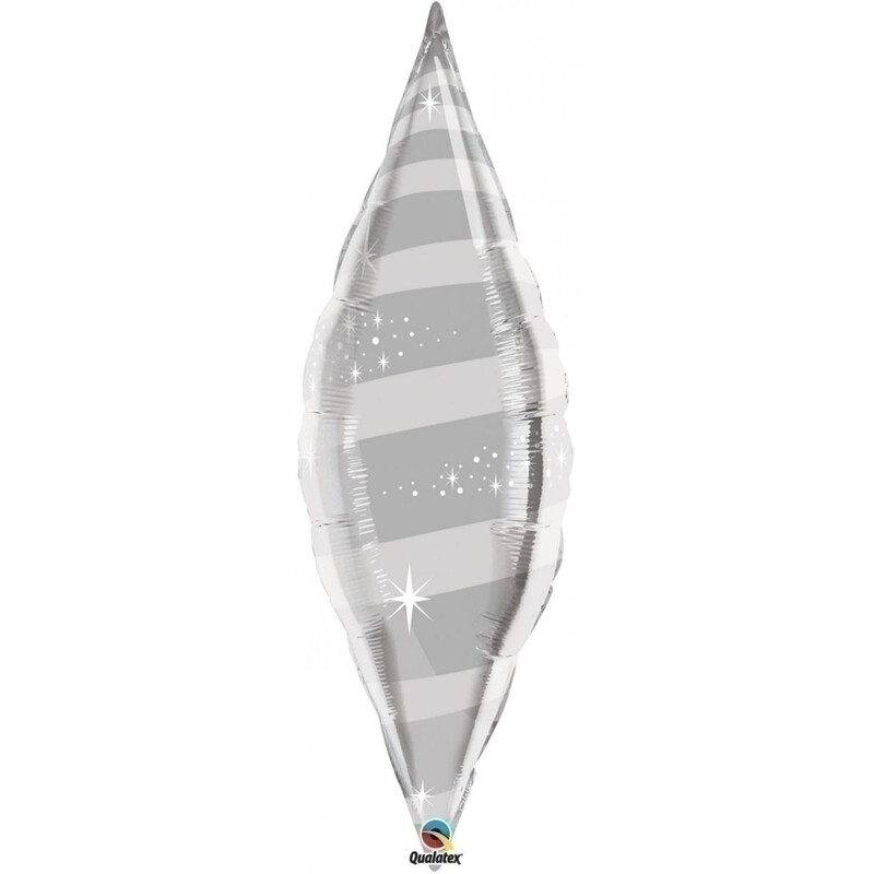 Μπαλόνι φοιλ σχήμα 38 Taper Swirl Silver