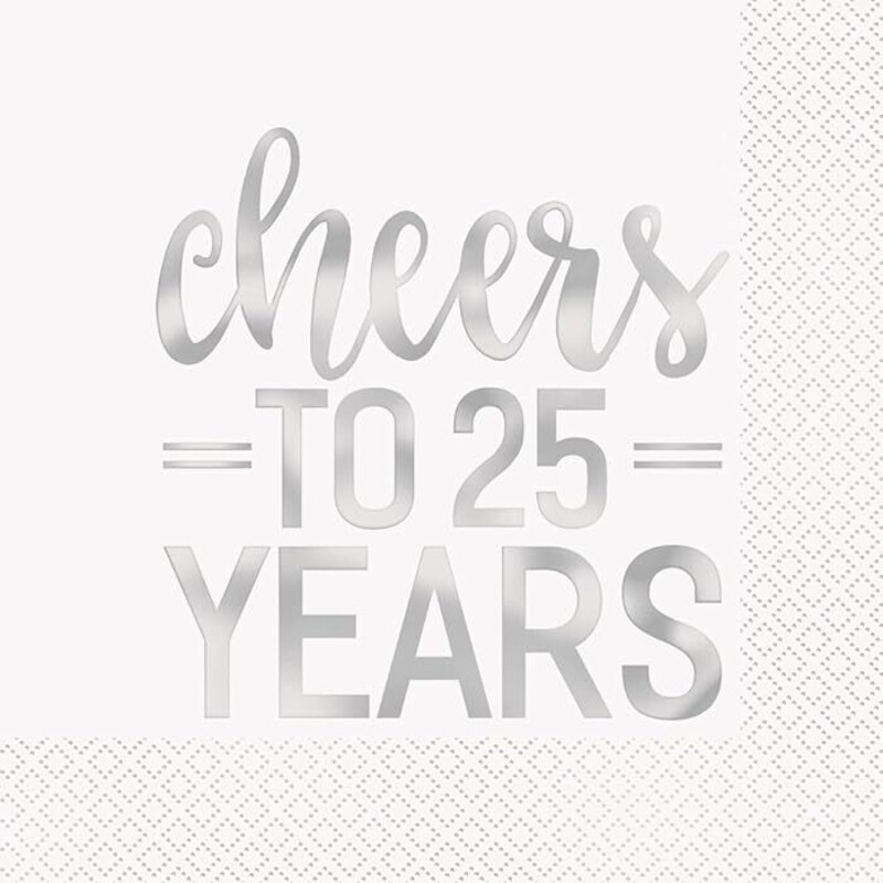 Χαρτοπετσέτες Φαγ. 25th Silver /επέτειος 16 τεμ