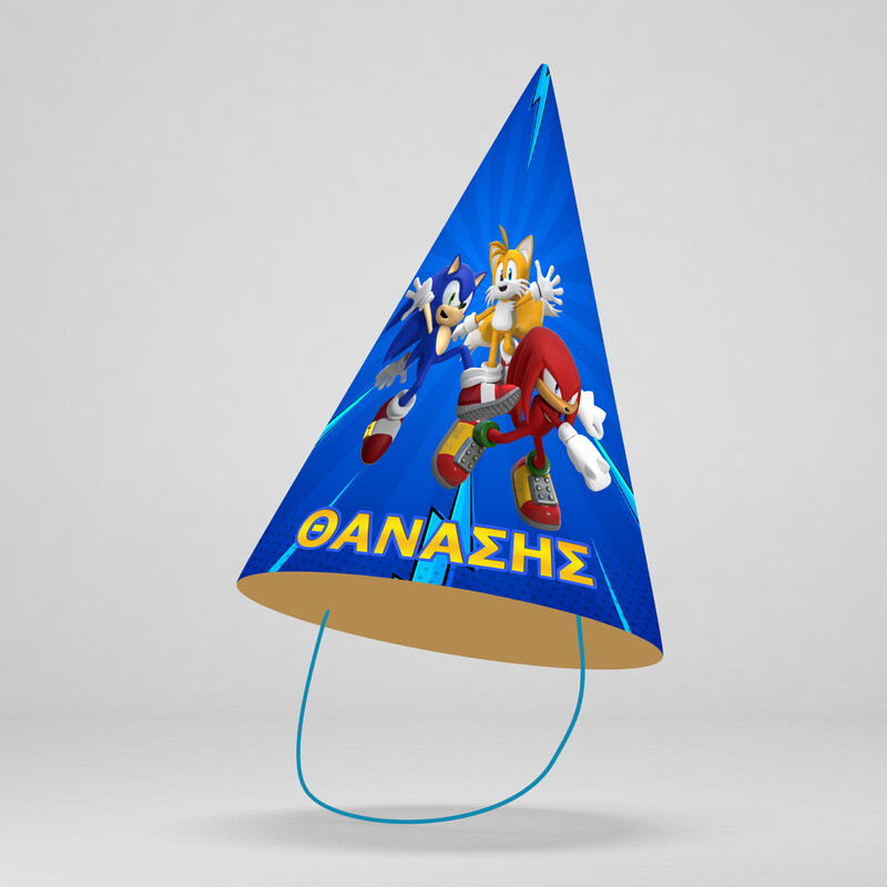 Καπελάκια πάρτυ με όνομα Sonic / 8τμχ