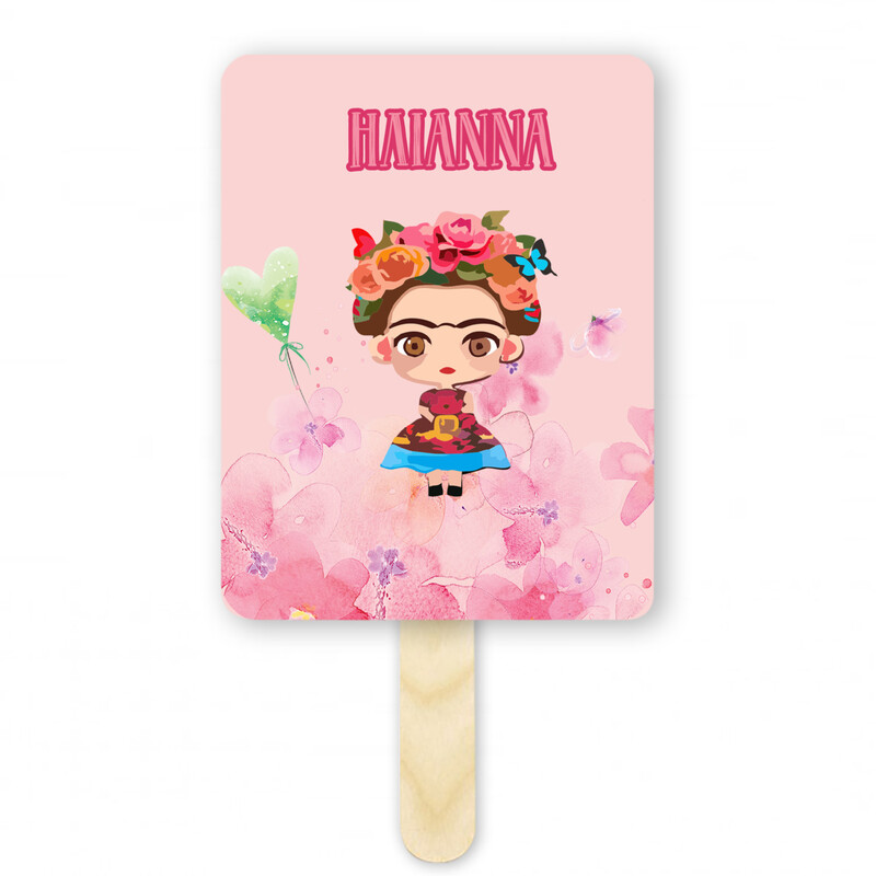 Βεντάλια Χάρτινη με όνομα Frida Kahlo ορθογώνια