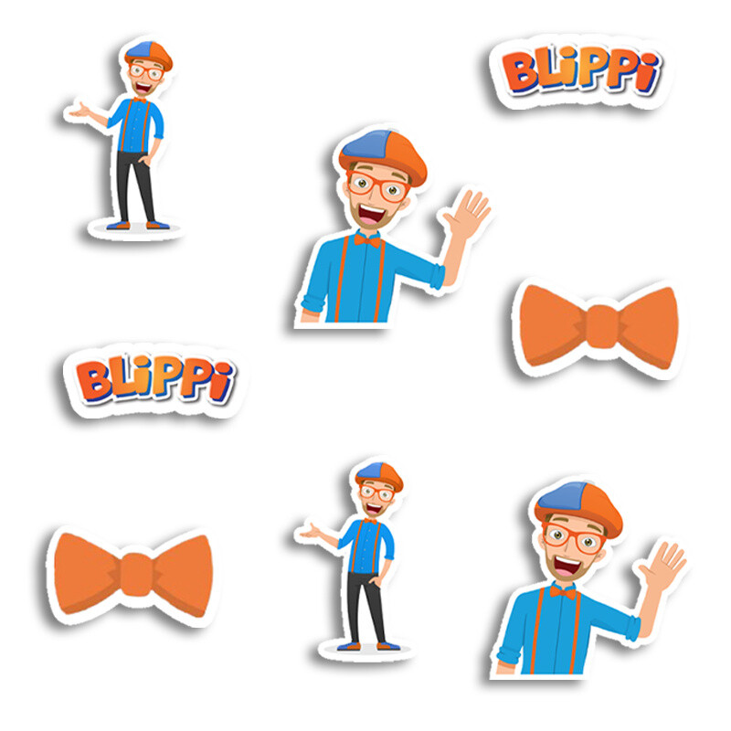 Αυτοκόλλητα Blippi 5cm / 8τμχ