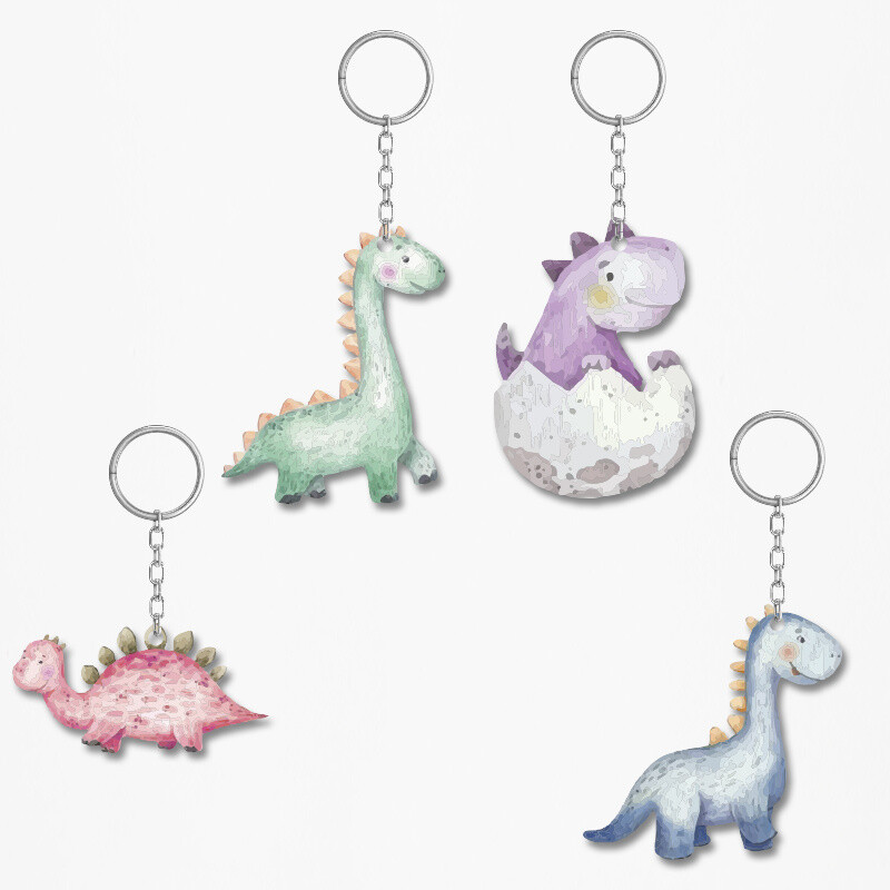 Ξύλινα Μπρελόκ Baby Dino 5cm/ 4τμχ