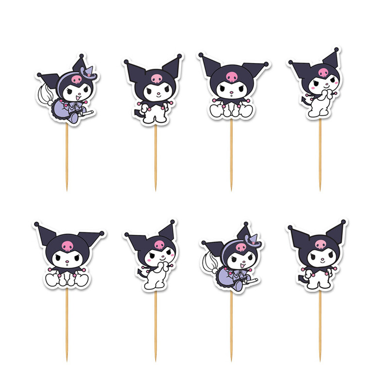 Cupcake toppers Kuromi 10cm / 8τμχ