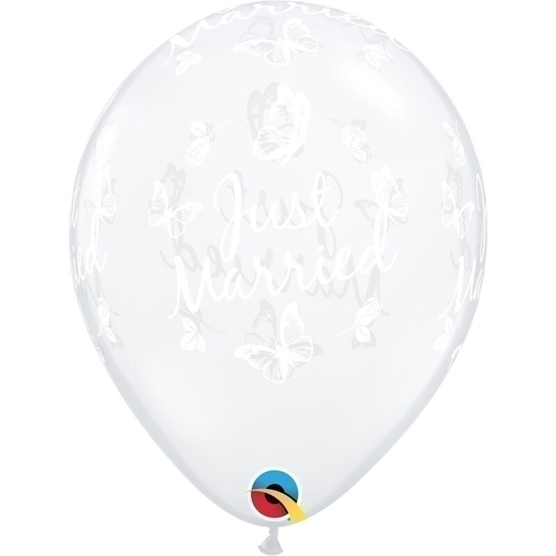 Μπαλόνια 11 Just Married Butterflies -a-round Διάφανo /25 τεμ