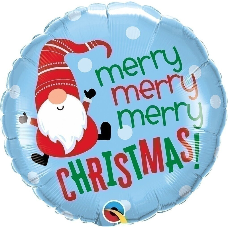 Μπαλόνι Φοιλ 18 Στρογγυλό Merry Christmas Νάνος Άγιος Βασίλης /46 εκ