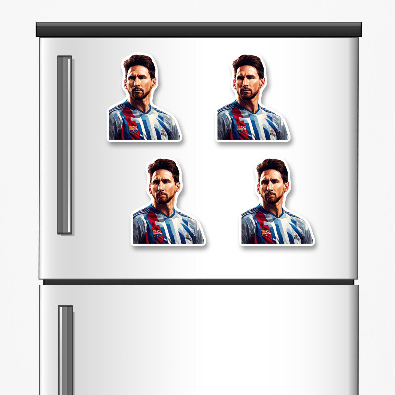 Ξύλινα μαγνητάκια Messi 5cm/ 4τμχ