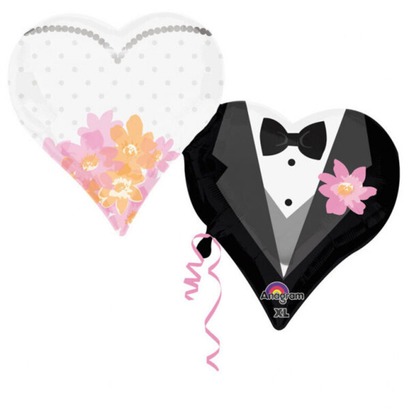 Μπαλόνι φοιλ Σχήμα Wedding Couple Hearts / 76 x 63 εκ