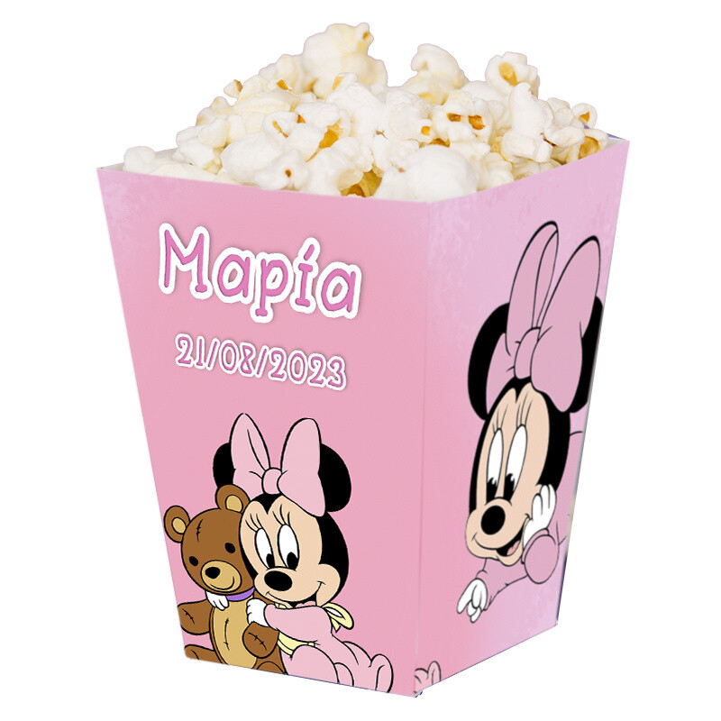 Κουτί Pop Corn με όνομα Baby Minnie 15cmx9cmx9cm