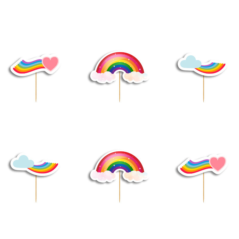Οδοντογλυφίδες Rainbow 5cm / 12τμχ