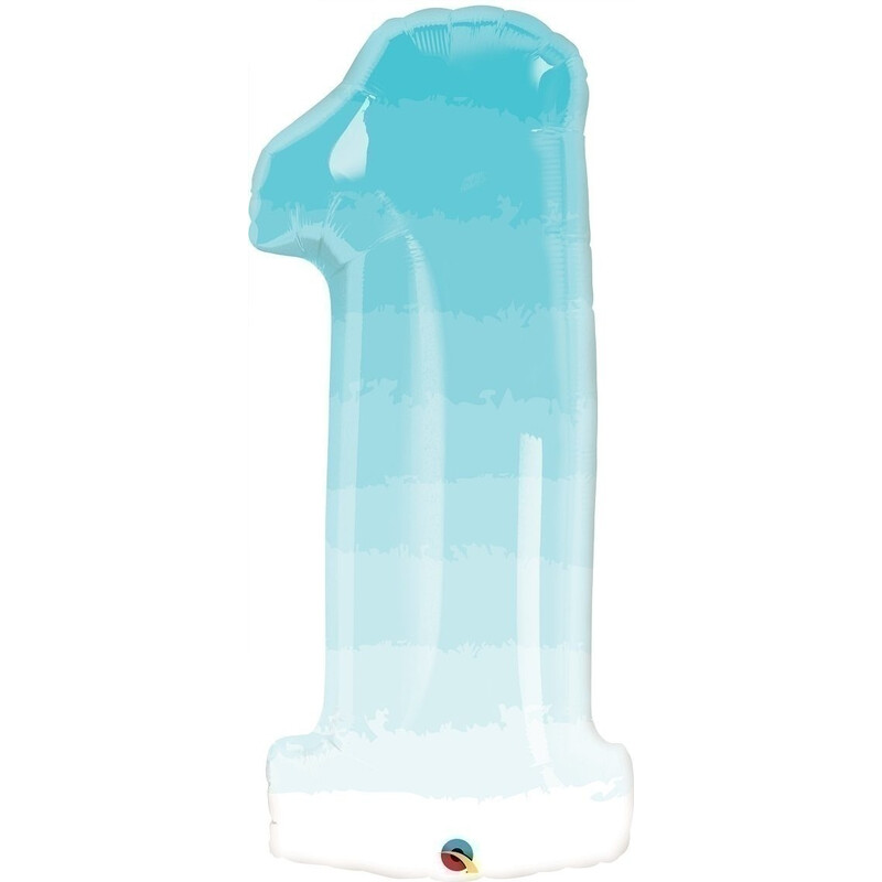 Μπαλόνι Φοιλ 34 Νούμερο 1 Blue Ombre / 86 εκ