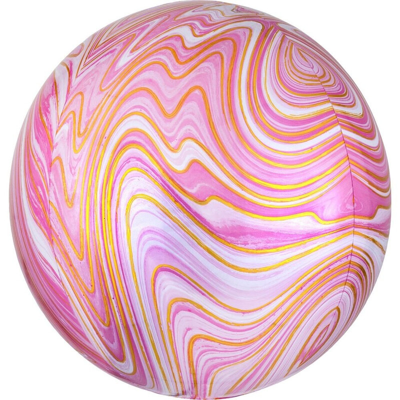 Μπαλόνι Φοιλ Marblez Pink Ροζ 38 x 40 εκ