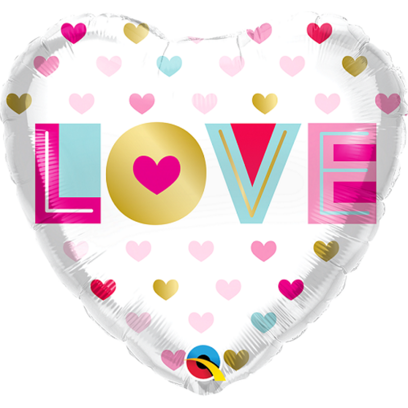 Μπαλόνι Φοιλ 18 Love Metallic Hearts /ΚΑΡΔΙΑ 46 εκ