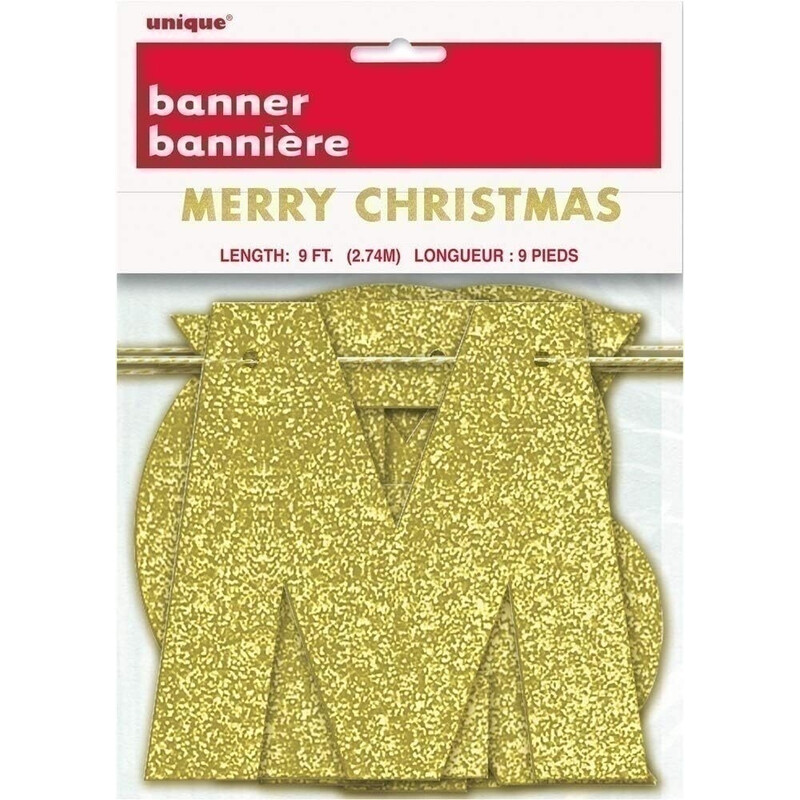 Γιρλάντα Χρυσή  Γράμματα  Glitter Merry Christmas / 2,74μ.