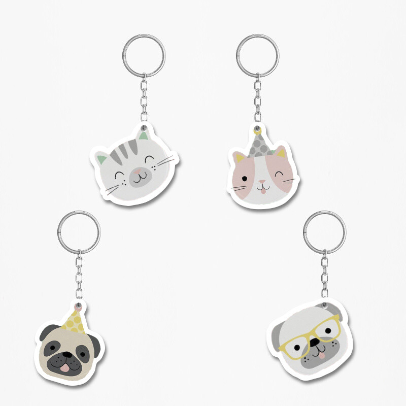Ξύλινα Μπρελόκ Hello Pets 5cm/ 4τμχ