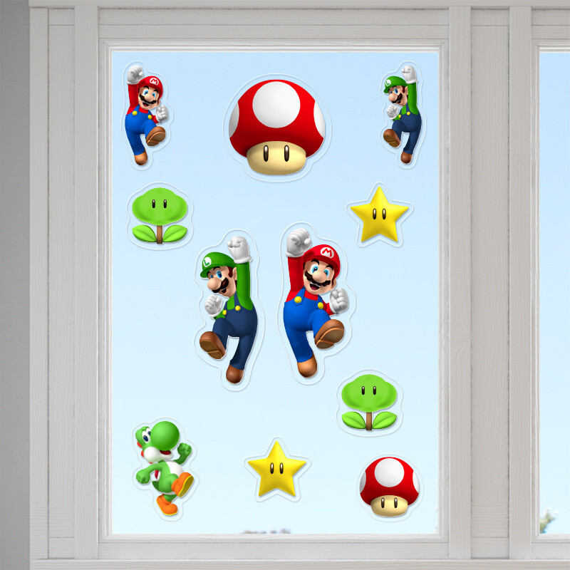 Αυτοκόλλητα τζαμιού Super Mario /10 τμχ