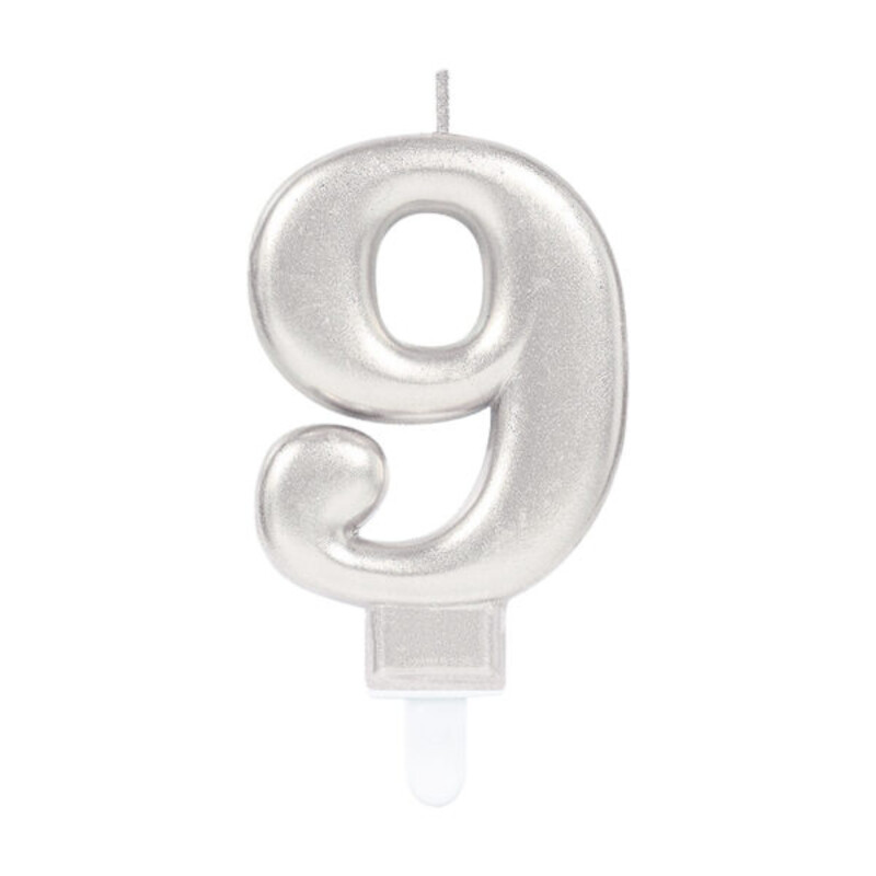 Κερί Ασημί 9 Sparkling Celebrations Silver / 8 εκ ύψος