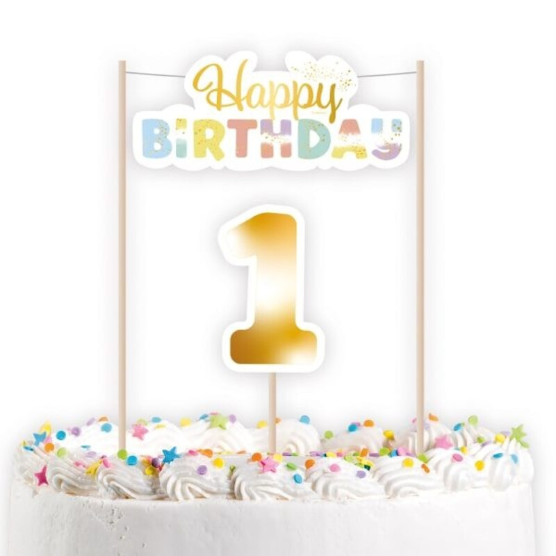 Διακόσμηση Τούρτας 1st Birthday Rainbow / 14 x 22 εκ