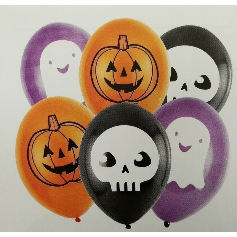 Μπαλόνια Λάτεξ 9 Halloween Friends / 6 τεμ - Φάντασμα