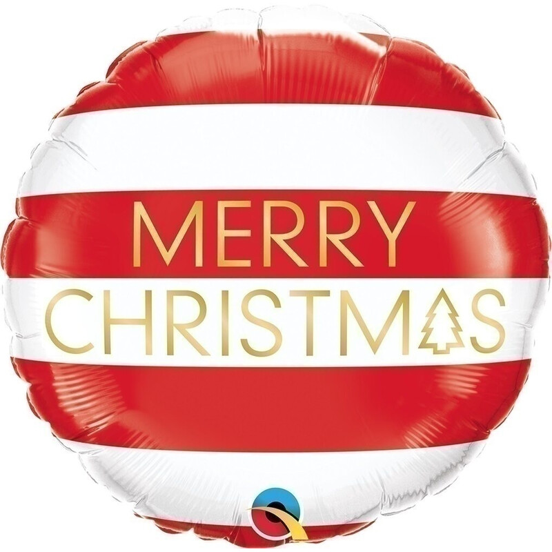 Μπαλόνι Φοιλ 18 Merry Christmas Red & White Stripes / 46εκ