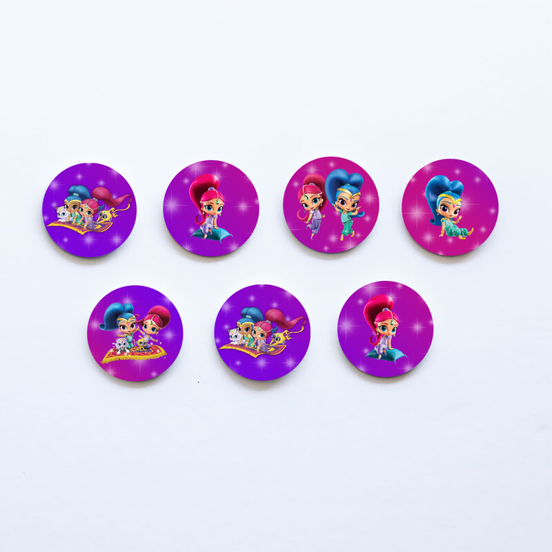 Ξύλινες Κονκάρδες Shimmer & Shine / 8τμχ