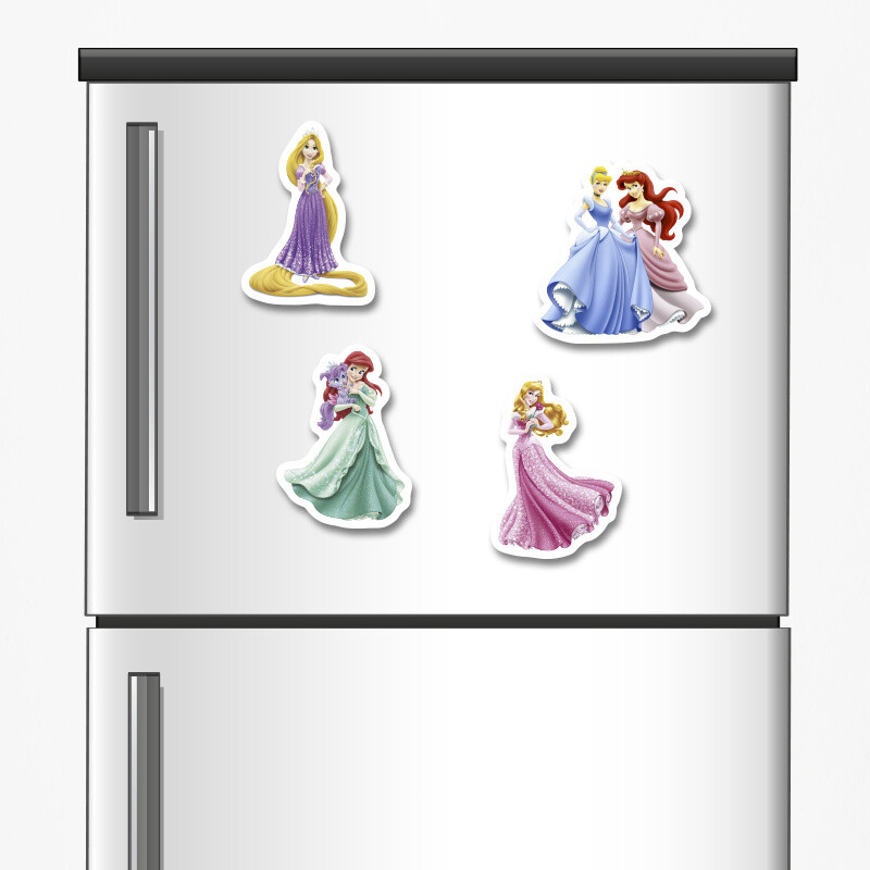 Ξύλινα μαγνητάκια Disney Princess 5cm/ 4τμχ