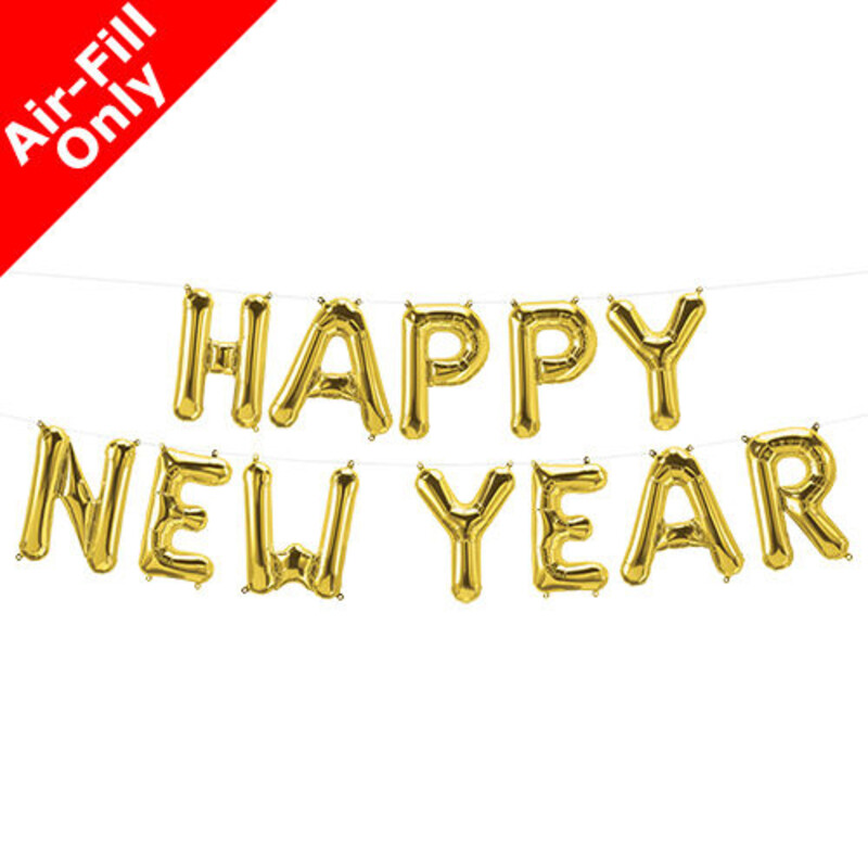 Κιτ Χρυσά Μπαλόνια Γράμματα HAPPY NEW YEAR - 16