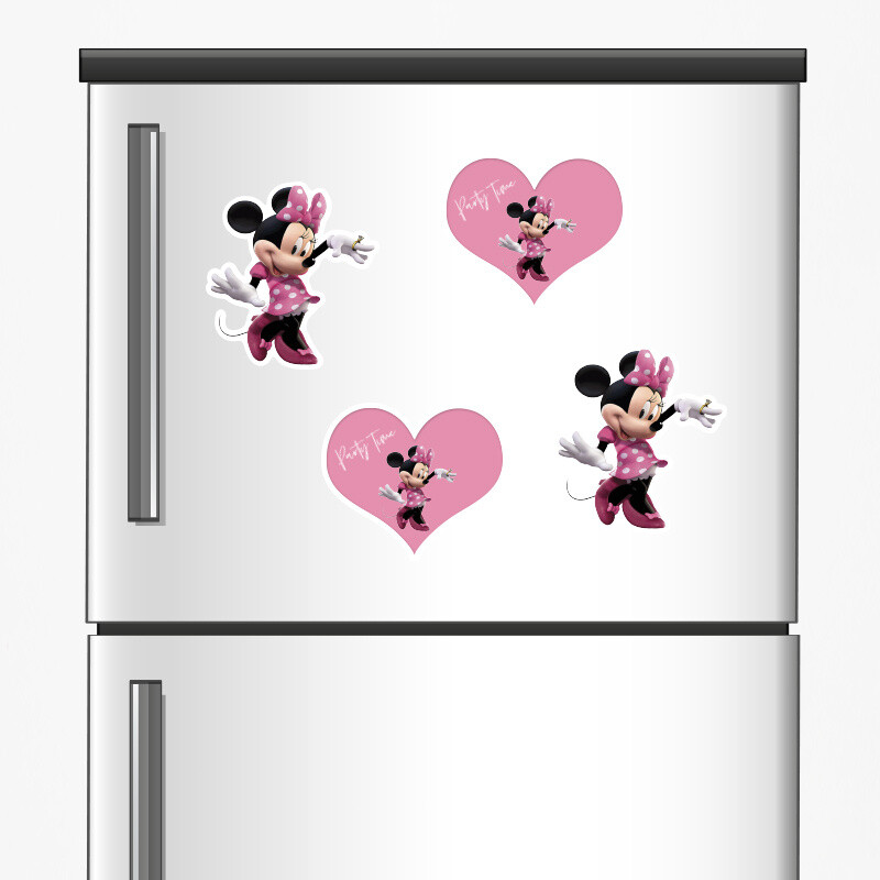 Ξύλινα μαγνητάκια Minnie 5cm/ 4τμχ